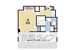 エステムコート京都梅小路公園 5階1Kの間取り