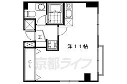 シティロイヤル祇園 3階1Kの間取り
