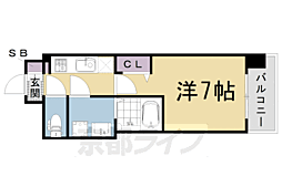 ファーストフィオーレ京都円町 4階1Kの間取り