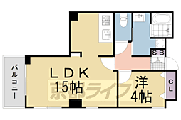 パインフィールド七条 1LDKの間取図画像