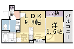 JR東海道・山陽本線 西大路駅 徒歩6分の賃貸マンション 4階1LDKの間取り
