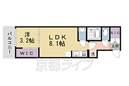 シエーナグランデ四条烏丸 2階1LDKの間取り