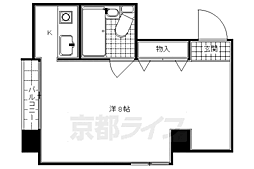 Ｋ・ＷＡＲＰ 2階1Kの間取り