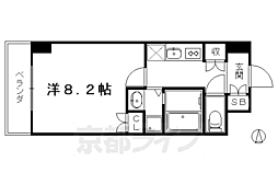 京都市営烏丸線 今出川駅 徒歩11分の賃貸マンション 2階1Kの間取り