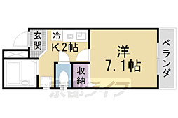 エクセレントヤマダ 1Kの間取図画像