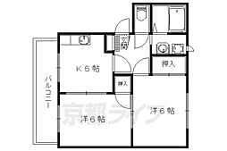 グリーンテラス平井 2DKの間取図画像