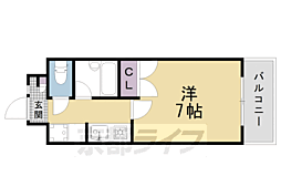 パインフィールド壬生 1Kの間取図画像