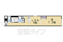 京都市東山区山崎町マンション 1LDKの間取図画像