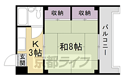 メゾンこやま南棟 1Kの間取図画像