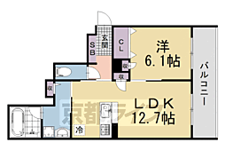 シャーメゾン アオハウオリ 1LDKの間取図画像
