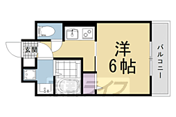 京都市北区大宮東小野堀町アパート 1Kの間取図画像