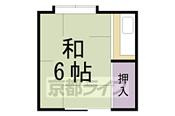 プチハウス等持院 ワンルームの間取図画像