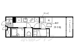 レオパレス京都鞍馬口 1Kの間取図画像