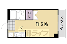 ウエストヒルタカツカ 1Kの間取図画像
