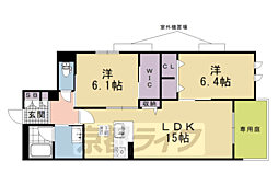 シャーメゾン 光悠新町 2LDKの間取図画像