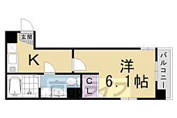 ブリエ五条大宮 1Kの間取図画像