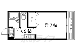 グリーンフィールド 1Kの間取図画像