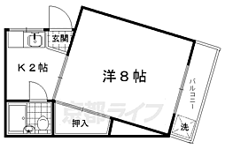 葵ハイツ 1Kの間取図画像