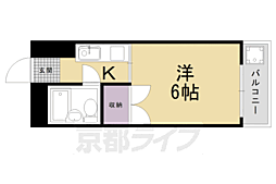 ピエスあさのB棟 1Kの間取図画像