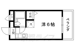 カーサ栗栖 1Kの間取図画像