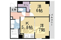 アルディエンテY&J 2DKの間取図画像