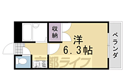 エトワール桂 1Kの間取図画像
