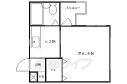 ダイユウレストハウスB 1Kの間取図画像