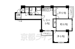 アセット西院 3LDKの間取図画像