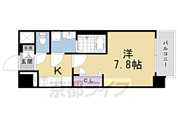 エスリード京都梅小路アヴェニテ 1Kの間取図画像
