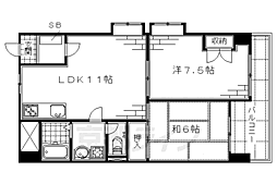 ソーラー福原21 2LDKの間取図画像