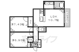シャーメゾン峰山 2LDKの間取図画像