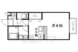 エスポワールA棟 1Kの間取図画像