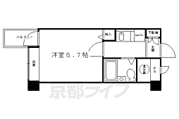 デトム・ワン四条大宮 1Kの間取図画像