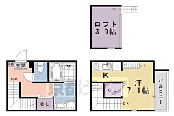 ハーモニーテラス淀新町II ワンルームの間取図画像