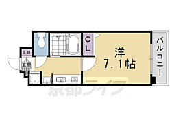 プレサンス京都神宮道 1Kの間取図画像