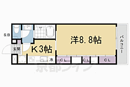Suminagi椥辻東 1Kの間取図画像