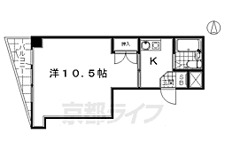 サピエンスコート烏丸七条 1Kの間取図画像