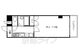 京都壱番館 1Kの間取図画像