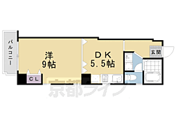 LE.SAPHIR西大路2 1DKの間取図画像