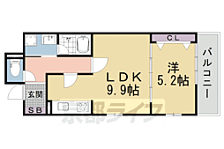 パインフィールド東野 1LDKの間取図画像