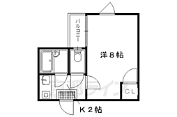 メゾンドール御前 1Kの間取図画像