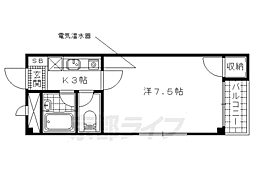 メゾンドカルム 1Kの間取図画像