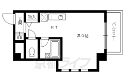 パインフィールド上賀茂 1Kの間取図画像