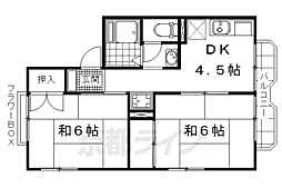 ハイツ北浦 2DKの間取図画像