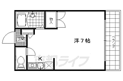 レオパレス西向日 1Kの間取図画像