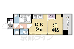 ベラジオ雅び京都七条ウエストII 1DKの間取図画像