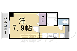 エリーフラッツ西洞院 1Kの間取図画像