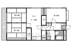 レジデンス玄以 3DKの間取図画像