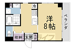 第8パールハイツ安井 1Kの間取図画像