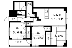 フォルム長岡天神 3LDKの間取図画像